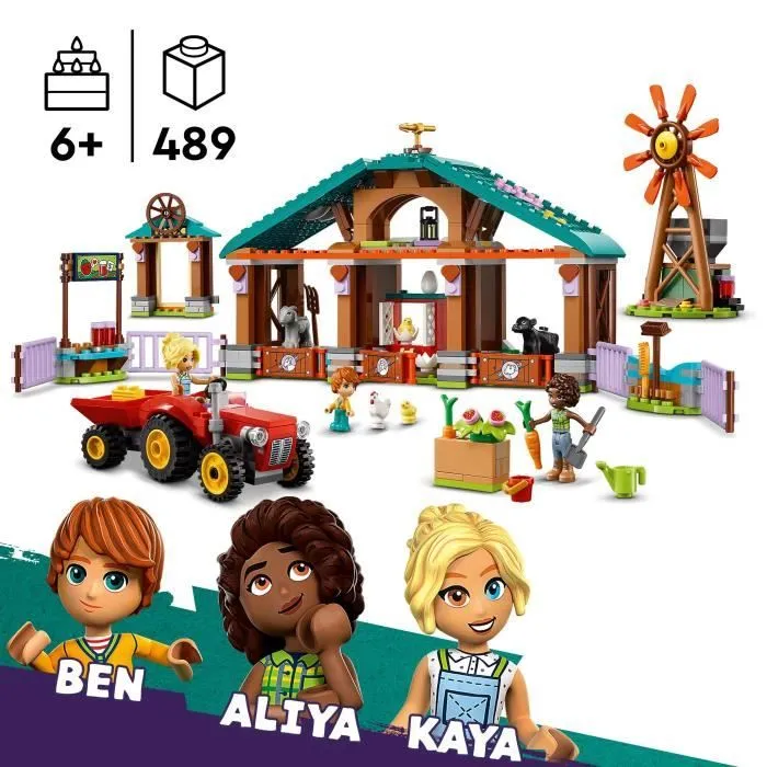LEGO® 42617 Friends Le Refuge des Animaux de la Ferme, Jouet de Ferme avec 3 Figurines et 5 Animaux, plus un Tracteur-1
