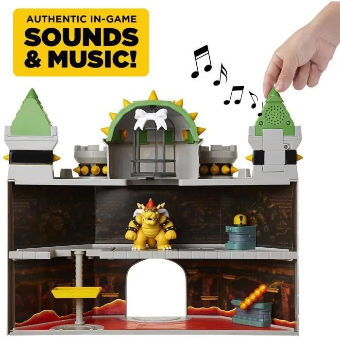 Playset Château de Bowser - JAKKS PACIFIC - Super Mario - Figurine de Bowser - Effets sonores - Mécanismes fonctionnels-1