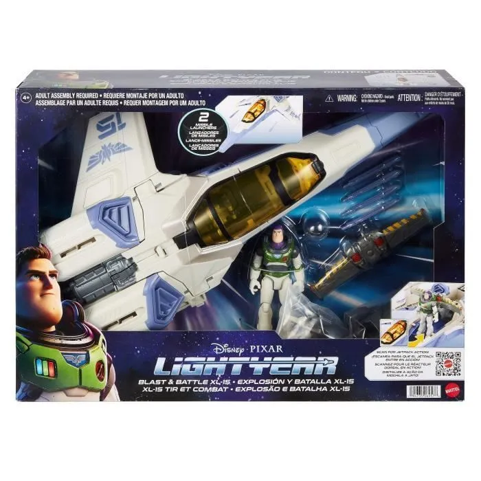 Figurine Buzz l'Éclair - Vaisseau XL-15 - Lightyear - Lance-projectiles - Jetpack - Figurine incluse HHJ56-7