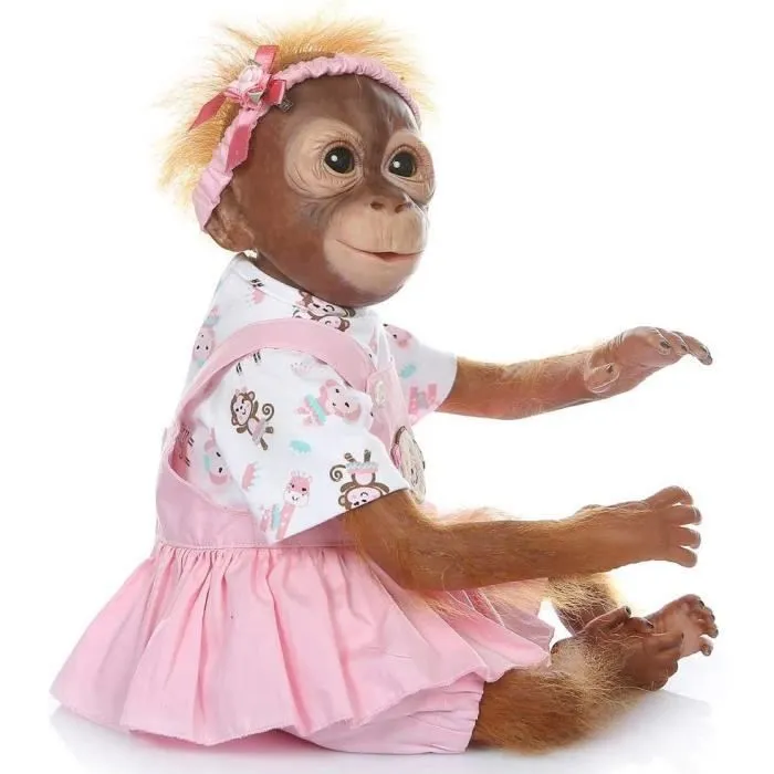 21 Pouces 51 Cm Reborn Poupée Fille Bebe Vinyle Souple Silicone Réaliste Simulation Nouveau-Né Poupées De Singe Nouveau-Né F[J984]-3