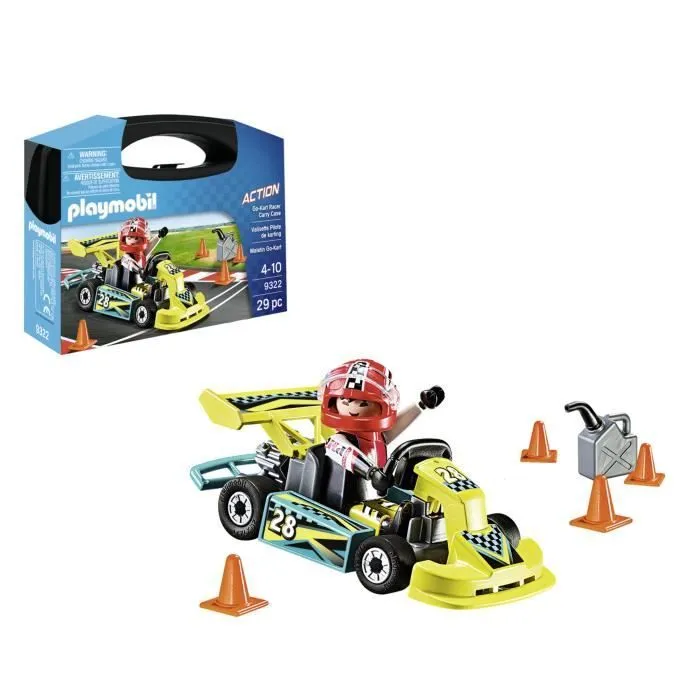 Playmobil 9322 Valisette Pilote de Karting, City Life, Stuntshow, 29 pièces, Dès 4 ans-0