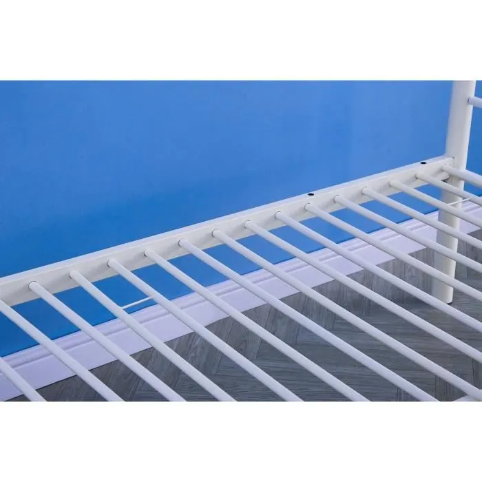 Lit Superposé Victoria 4 Places – Blanc – Métal – Sommier Inclus - 140 x 190 cm-2
