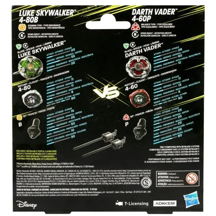 Beyblade X Multipack Toupie Luke Skywalker 4-80B vs. Darth Vader 4-60B, Star Wars, Dès 8 ans-3