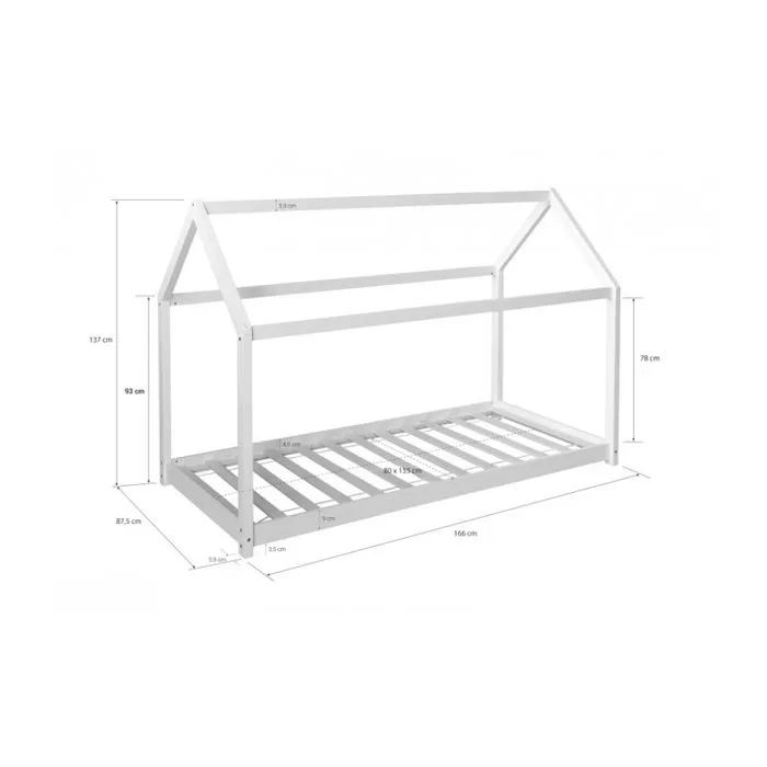 Lit cabane enfant 80 x 160 cm-2
