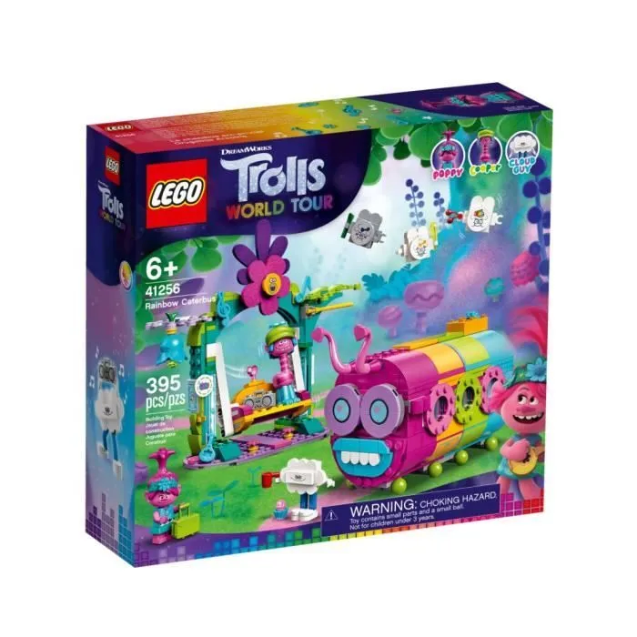 Jouet de construction - LEGO - Trolls World Tour - Bus chenille arc-en-ciel - 6 personnages - Mixte-0