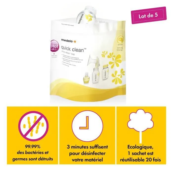 Medela Quick Clean sachets de Stérilisation Micro-Ondes 5 Unités-3