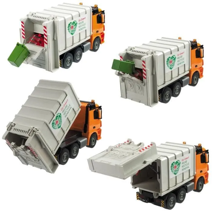 Véhicule radiocommandé Mercedes Arocs Camion poubelle 1/20ème avec sons et lumières-2