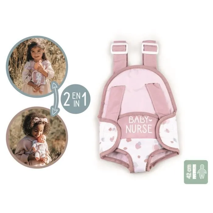 Porte-bébé pour poupon jusqu'à 42cm - SMOBY - Baby Nurse - 2 positions - lanières réglables-1