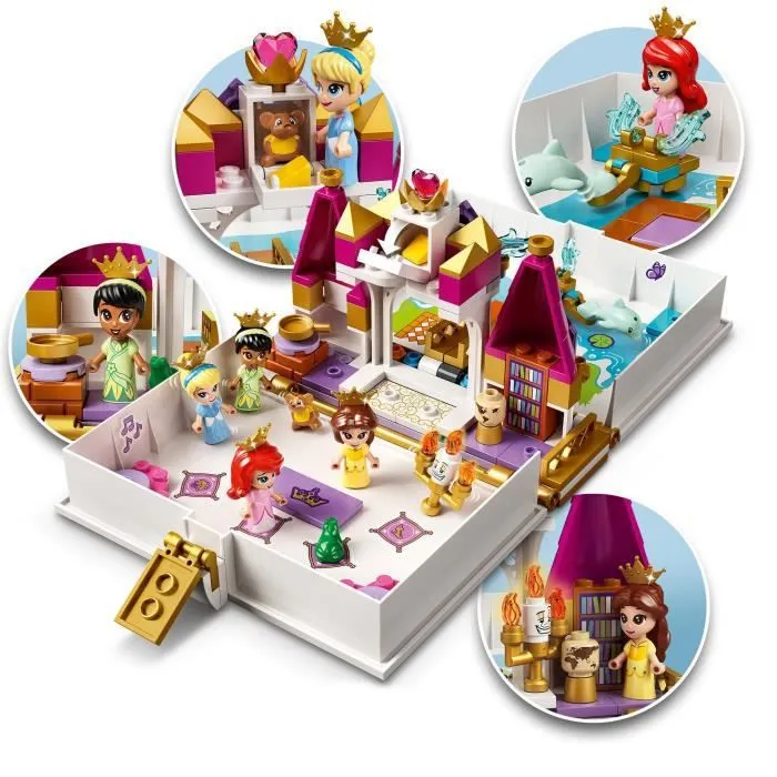 LEGO® 43193 Disney Les Aventures d’Ariel, Belle, Cendrillon et Tiana dans un Livre de Contes, Disney Princesses-2