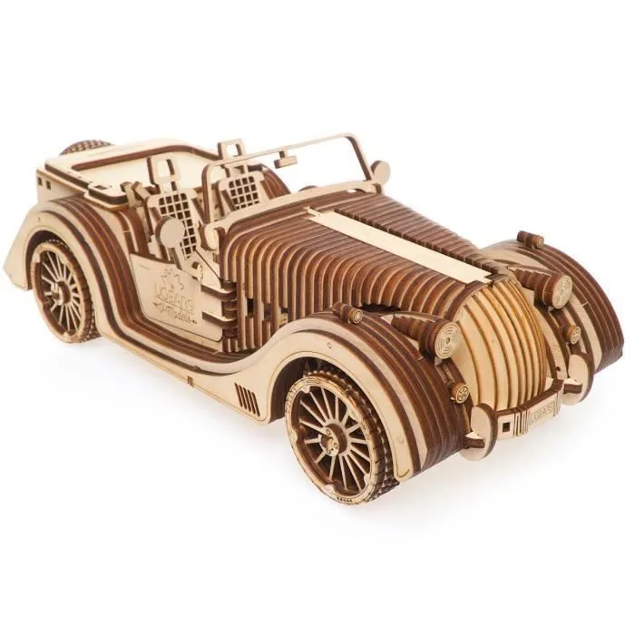 UGEARS VM-01 Roadster – modèle en Bois 3D à Construire – Pour Adultes et Enfants– Miniature Voiture Fonctionnante – En Contreplaque,-1