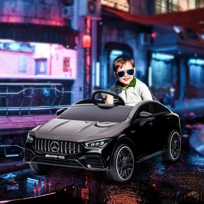 Voiture électrique enfant Mercedes-benz AMG CLA 45 - AIYAPLAY - telecommande - vitesse 3-5 km/h, phare LED et effets sonores - noir-1