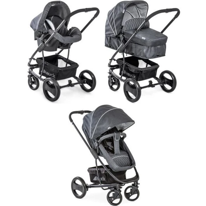 HAUCK Poussette combinée Trio Pack Pacific - Charcoal-0