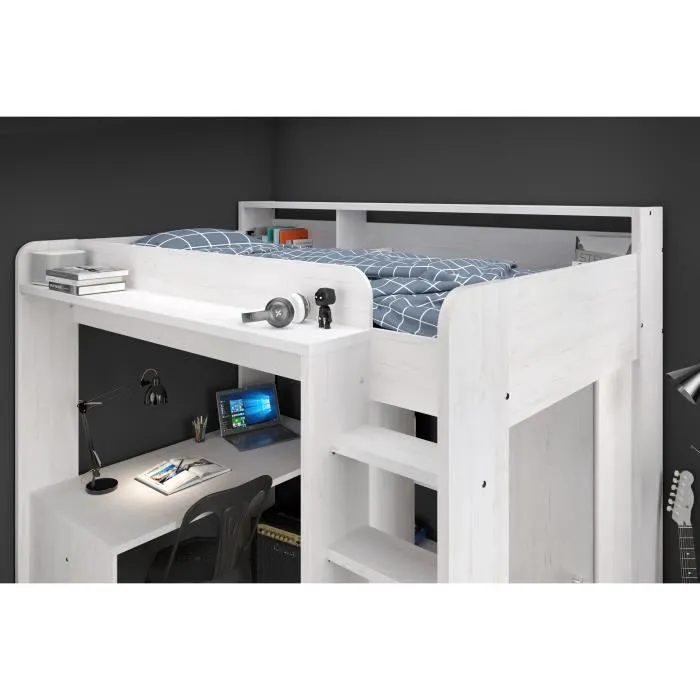 Lit combiné mezzanine enfant PARISOT Lena - Pin Petterson - Sommier inclus - 90 x 200 cm-5