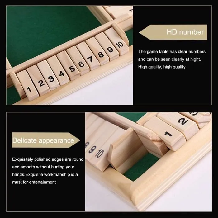 Jeu de plateau - MAGIDEAL - Shut The Box - Jeu de dés - 4 joueurs ou plus-3