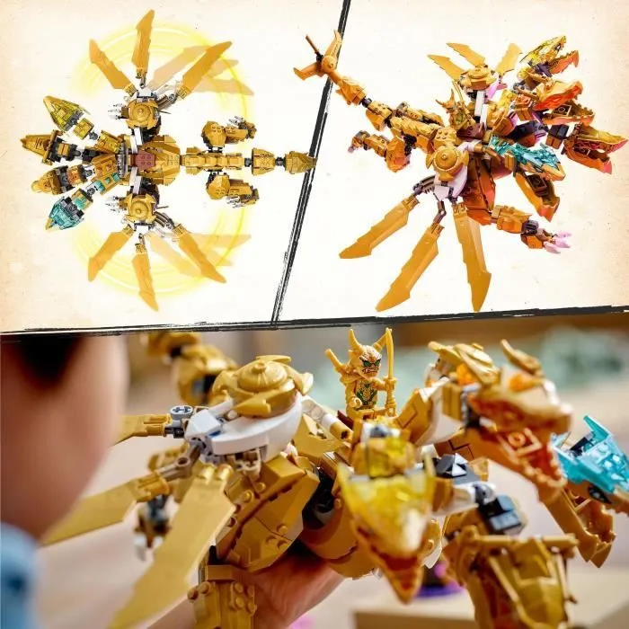 LEGO 71774 NINJAGO L’Ultra Dragon d’Or de Lloyd, Figurine Ninja Inédites Cole, Zane, Kai et Jay, Jouet de Dragon, Enfants 9 Ans-2