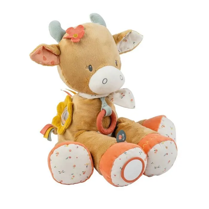 Peluche d'activité - Nattou - Vache Mila - 45 cm - Hochet intégré - Anneau de dentition - Miroir-0