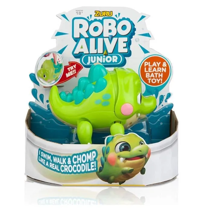 Jouet de bain - ZURU - Little Croc Junior Robo Alive - Vert - 24 mois - Mixte-0