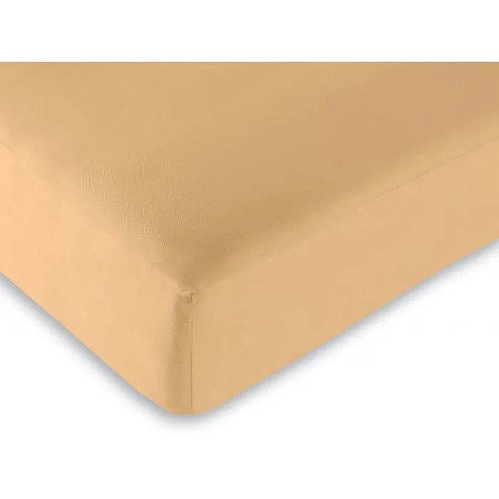 Drap housse 57 fils/cm² toutes dimensions - Taupe - 90 x 190 cm-0