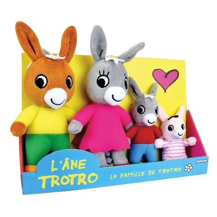 Coffret Peluche Trotro et Famille +/- 15 cm - JEMINI - Trotro, sa maman, son papa et sa petite sœur.-1