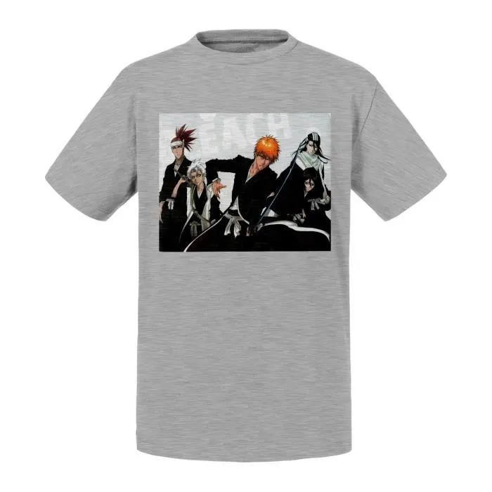 T-shirt Enfant Gris Bleach Manga Anime Shonen Shinigami-0