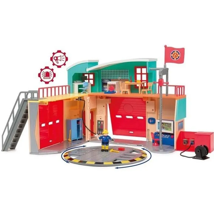 Bebeboutik Caserne Sam le Pompier Pontypandy Smoby avec 1 figurine Jouet pour enfant a partir de 3 ans