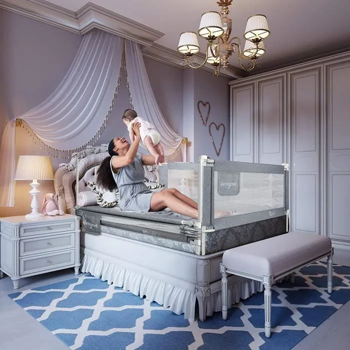 LARS360 Barrière de lit pour enfant - 150 cm - Pour lit de famille et lit d'enfant - Protection contre les chutes-3