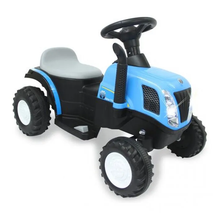 Tracteur électrique New Holland avec remorque bleue pour enfant - JAMARA-1