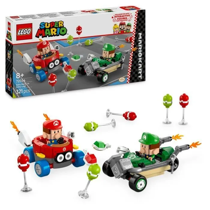 LEGO Super Mario 72034 Mario Kart – Bébé Mario contre Bébé Luigi - Cadeau Nintendo-0