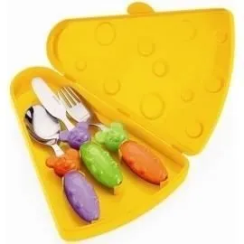 Set 3 petits couverts enfants - GUZZINI - Tip Top Tap - Jaune - Pour enfant - En plastique-0