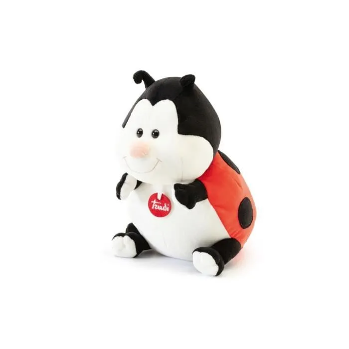 Peluche - TRUDI - Coccinella Molly - Taille M - Blanc et Rouge à pois noirs-0