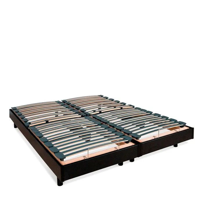 Jeu de 2 sommiers électriques FLEX 180x200 cm | Lattes | Noir-0