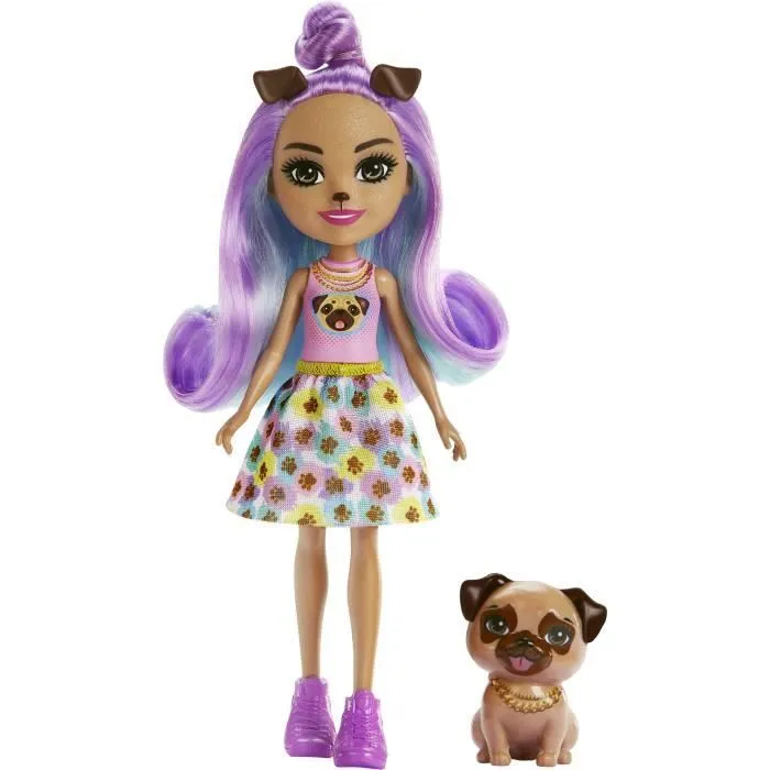 Poupée Enchantimals - HKN11 - 15cm - Chien Trusty - Multicolore - Violet-2
