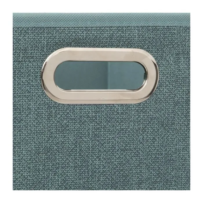 Boîte de rangement - FIVE - Bleu pétrole chiné - 31 x 31 x 31 cm - Rigide et résistante-1