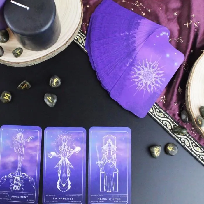 WELOONA - Tarot de MarseilleJeu de Tarot divinatoire (78 cartes avec E-book inclus)-3