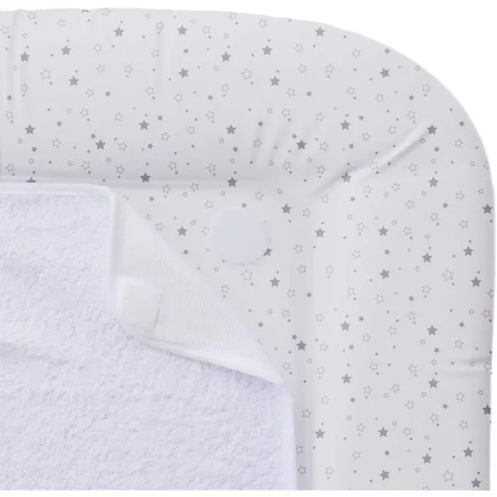 Matelas à langer avec éponges amovibles - blanc / gris - 42 x 70 cm-2