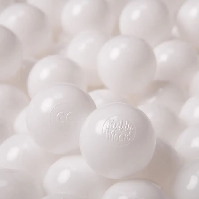 KiddyMoon 500-6Cm Balles Colorées Plastique Pour Piscine Enfant Bébé Fabriqué En EU, Blanc-0