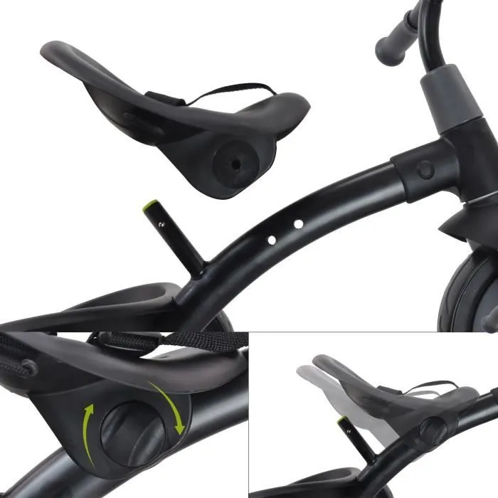 Tricycle - Sunny - Noir/Gris - Barre de Poussée Amovible - 3 Roues - 2 à 5 Ans-3