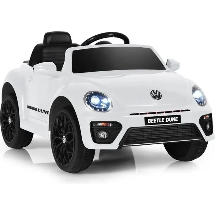 Voiture électrique Volkswagen Beetle pour enfants - COSTWAY - Blanc - 12V/4,5 Ah - Télécommande 2.4G-0