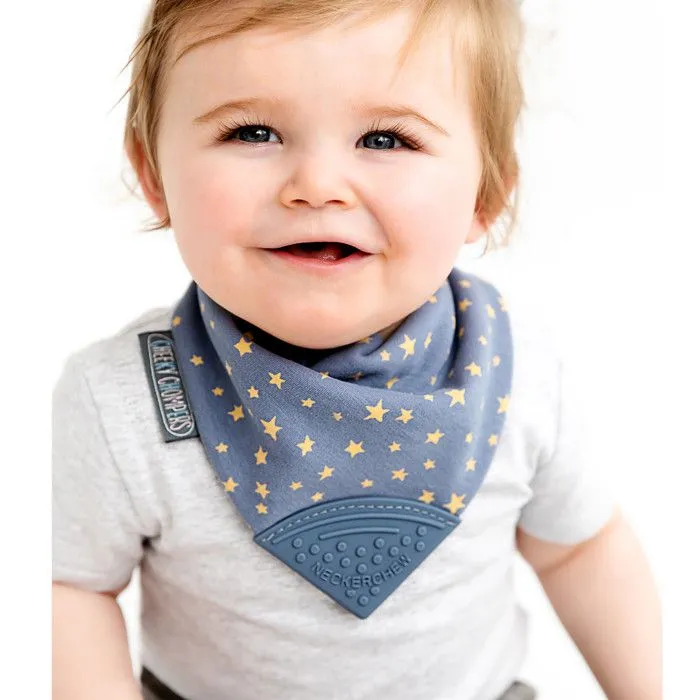 Bavoir bandana avec embout de dentition STELLA 40 x 18 cm Blanc-4