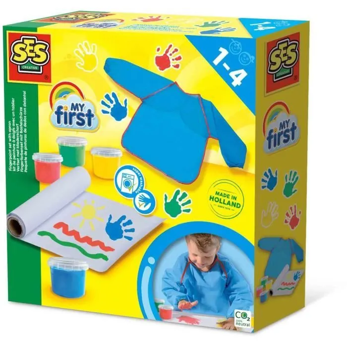 My first - Mon premier kit de peinture au doigt avec un tablier - SES CREATIVE-0