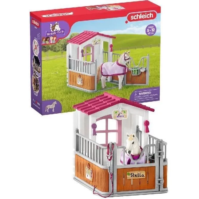 Box avec jument Lusitanienne, coffret schleich avec 12 éléments dont 1 cheval schleich inclus, coffret figurines pour enfants dès 5-0