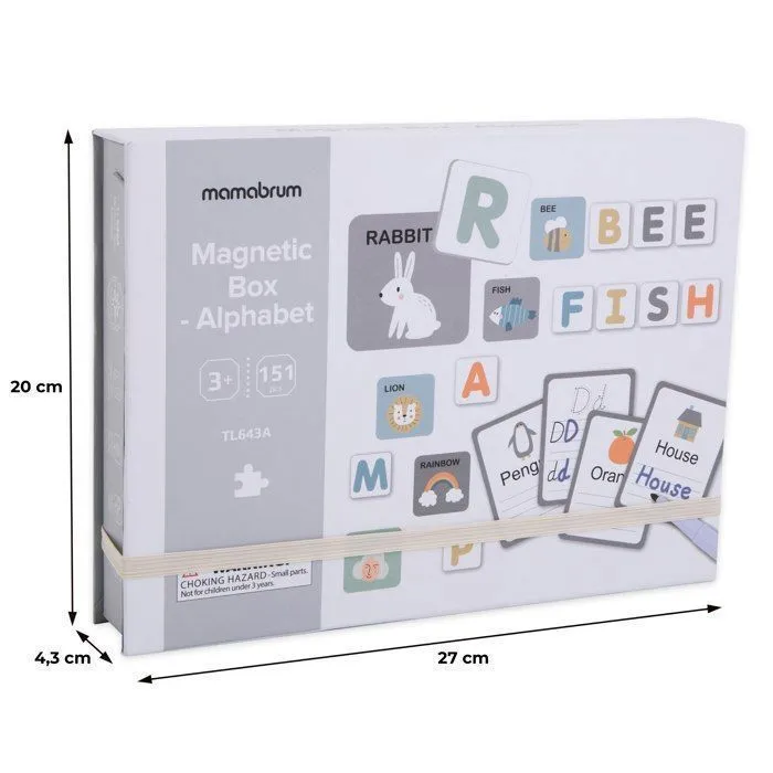 Puzzle magnétique - Mamabrum - MAM49 ABC BOX - Alphabet - 26 cartes - 78 tuiles magnétiques-5