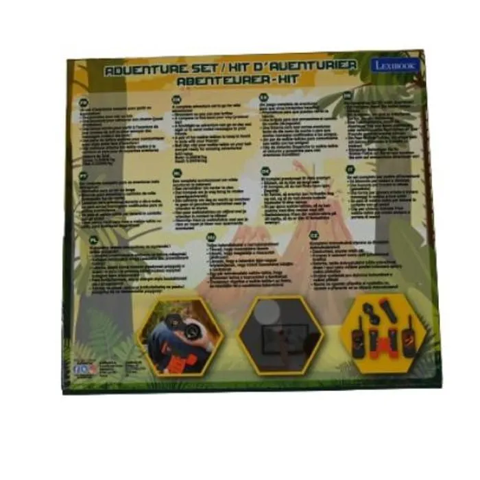 Kit d'aventurier - Dinosaure - Talkie-Walkies 120m - Jumelles - Boussole - Lampe-torche-5