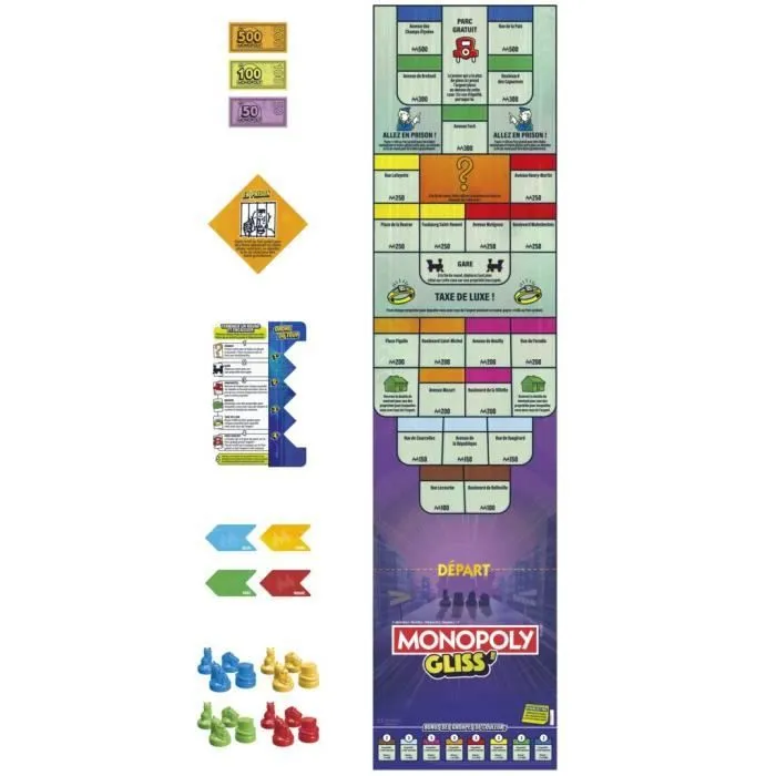 Monopoly Gliss', Jeu de Groupe Familial pour Enfants, Ados et Adultes, à partir de 8 Ans, 2 à 8 Joueurs, 20 Minutes en Moyenne, Jeu-4