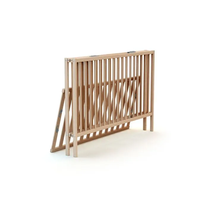 Lit bébé pliant AT4 Webaby Hêtre Brut 60 x 120 - AT4 - Hêtre massif - Beige - Bébé-4