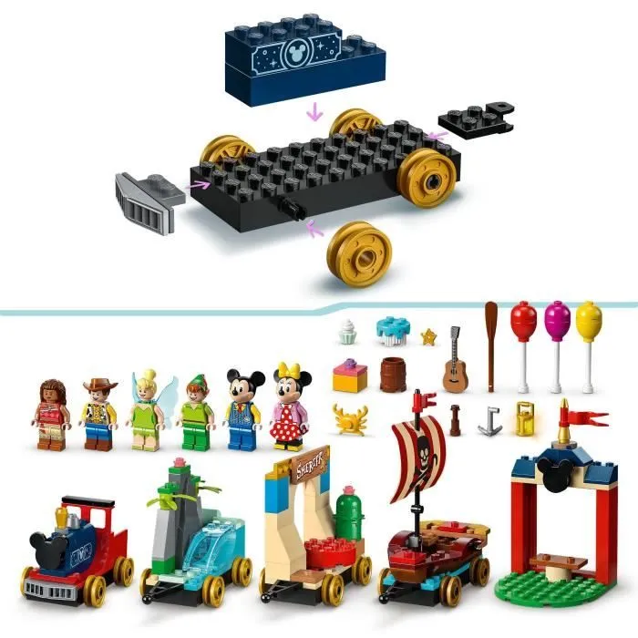 LEGO® Disney 43212 Le Train en Fête Disney, Jouet avec Mickey et Minnie, 100e Anniversaire Disney-3