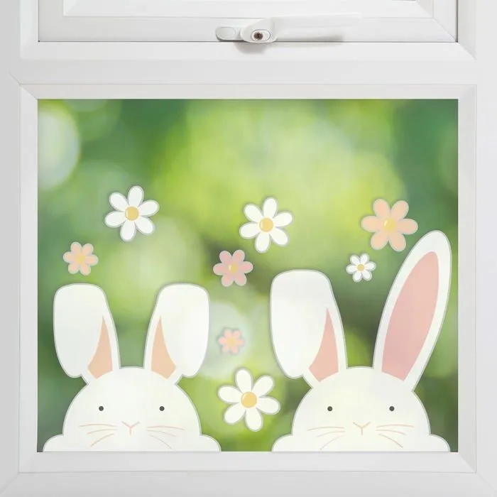 Ginger ray - EGG-218 - Eggciting Lot de 2 feuilles d'autocollants pour fenetre Motif lapin de Paques-0