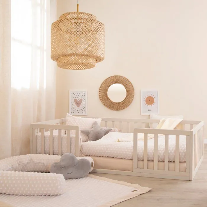Couverture Bébé Double Face en Coton Oeko-Tex ROBA - Frosty Almond - 80 x 80 cm - Motif Pois en Relief - Beige Amande-4
