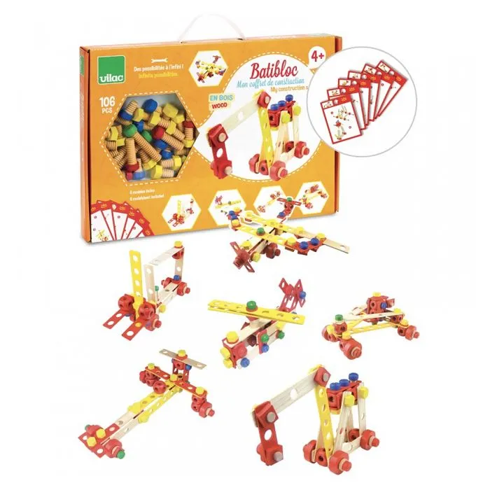Coffret de construction - VILAC - Batibloc - Bois - Enfant - Livré monté-0