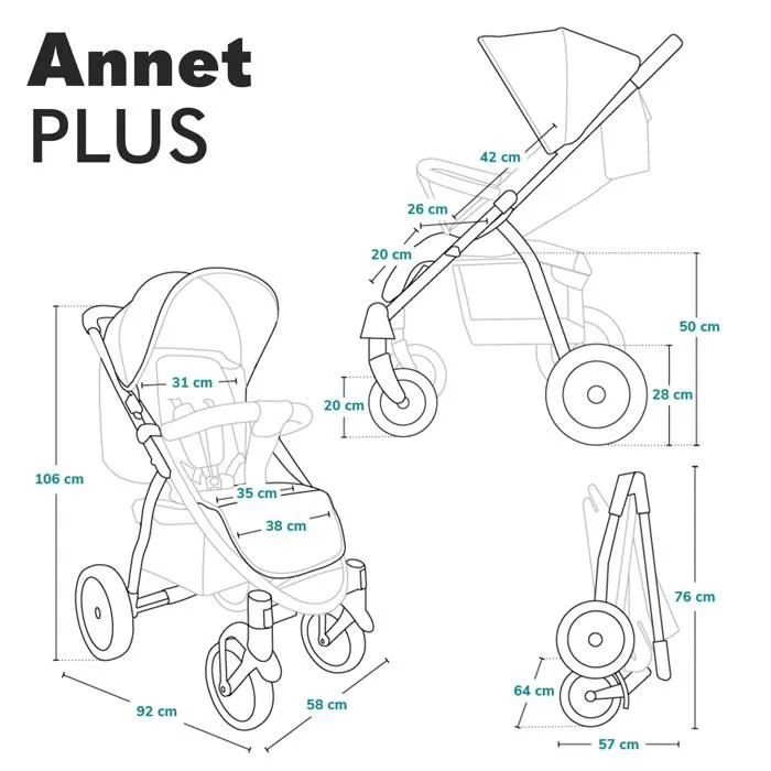 Poussette canne tout terrain LIONELO Annet Plus - Jusqu'à 22 kg - Grandes roues - Accessoires - Noir-4
